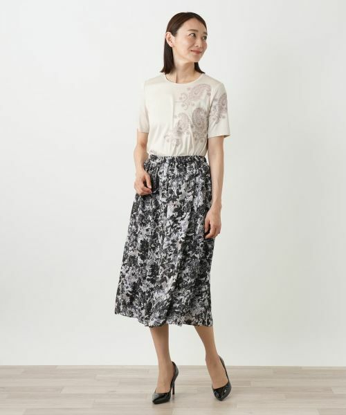 Leilian / レリアン ミニ・ひざ丈スカート | プリントフレアスカート【Leilian WHITE LABEL】 | 詳細1