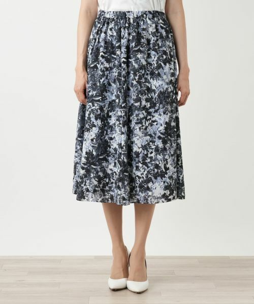 Leilian / レリアン ミニ・ひざ丈スカート | プリントフレアスカート【Leilian WHITE LABEL】 | 詳細10