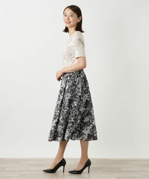 Leilian / レリアン ミニ・ひざ丈スカート | プリントフレアスカート【Leilian WHITE LABEL】 | 詳細2