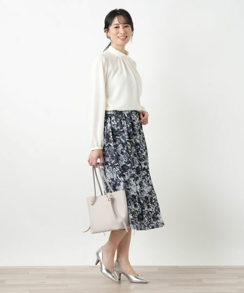 Leilian / レリアン ミニ・ひざ丈スカート | プリントフレアスカート【Leilian WHITE LABEL】 | 詳細4
