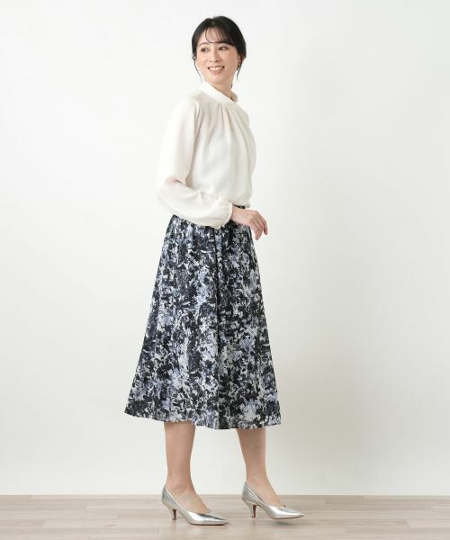 Leilian / レリアン ミニ・ひざ丈スカート | プリントフレアスカート【Leilian WHITE LABEL】 | 詳細5