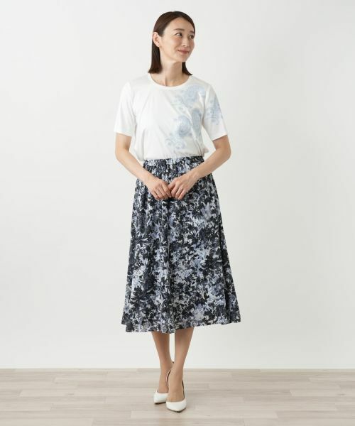 Leilian / レリアン ミニ・ひざ丈スカート | プリントフレアスカート【Leilian WHITE LABEL】 | 詳細7