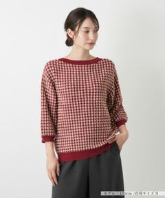 Leilian / レリアン ニット・セーター | チェックボートネックニット