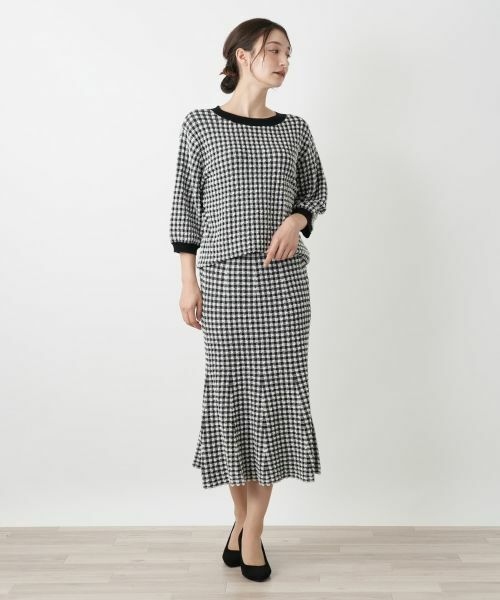 Leilian / レリアン ニット・セーター | チェックボートネックニット | 詳細1