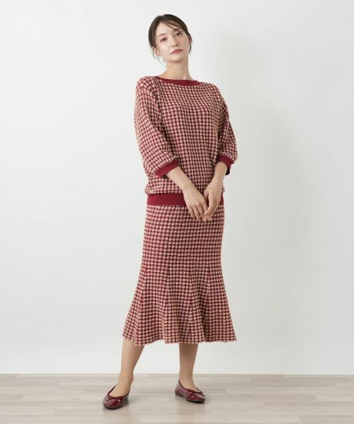 Leilian / レリアン ニット・セーター | チェックボートネックニット | 詳細4