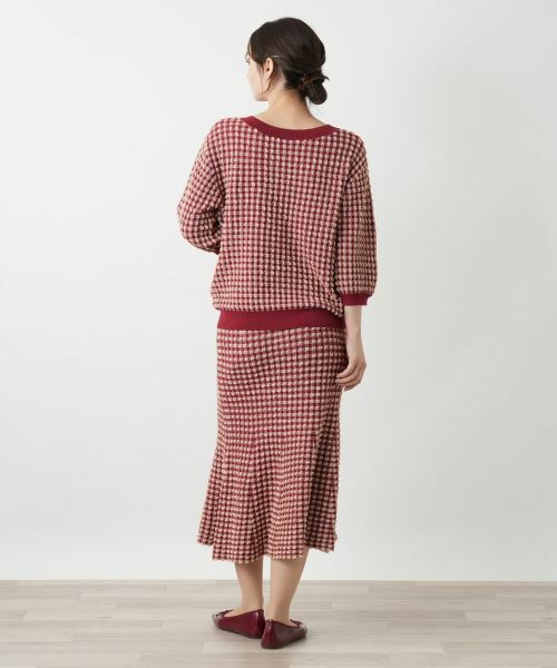 Leilian / レリアン ニット・セーター | チェックボートネックニット | 詳細6