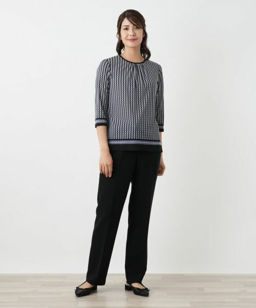 Leilian / レリアン カットソー | 幾何学柄カットソー【Leilian WHITE LABEL】 | 詳細1