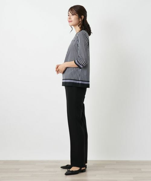 Leilian / レリアン カットソー | 幾何学柄カットソー【Leilian WHITE LABEL】 | 詳細2