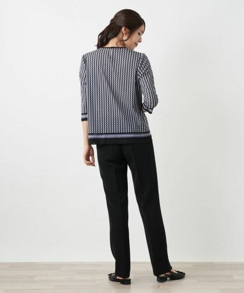 Leilian / レリアン カットソー | 幾何学柄カットソー【Leilian WHITE LABEL】 | 詳細3