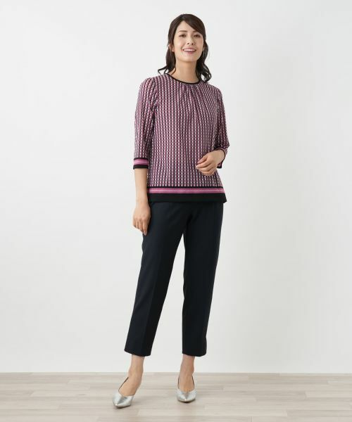 Leilian / レリアン カットソー | 幾何学柄カットソー【Leilian WHITE LABEL】 | 詳細4