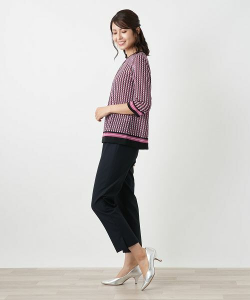 Leilian / レリアン カットソー | 幾何学柄カットソー【Leilian WHITE LABEL】 | 詳細5