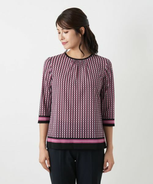 Leilian / レリアン カットソー | 幾何学柄カットソー【Leilian WHITE LABEL】 | 詳細7