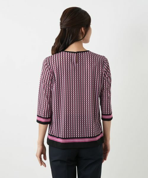 Leilian / レリアン カットソー | 幾何学柄カットソー【Leilian WHITE LABEL】 | 詳細9