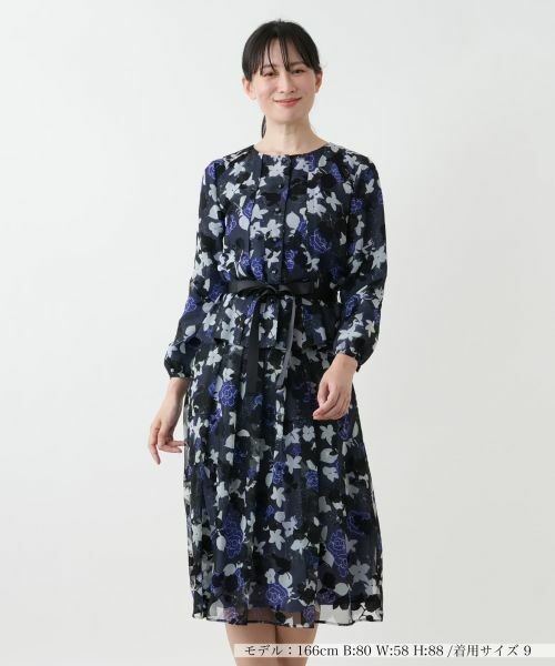 Leilian / レリアン セットアップ | 花柄ブラウススーツ【セレモニー】【Leilian WHITE LABEL】(アメジスト)