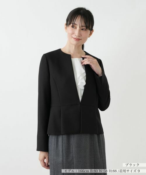 Leilian/レリアン ペプラムジャケット【セレモニー】【Leilian WHITE LABEL】 ブラック 11(L) Leilian/レリアン ペプラムジャケット【セレモニー】【Leilian WHITE LABEL】 ブラック 11(L)