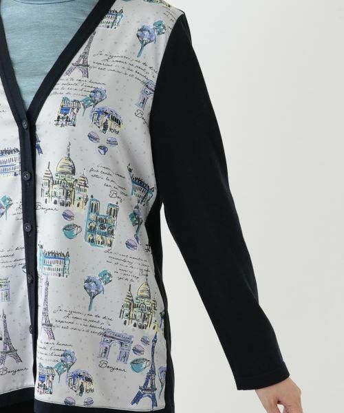 Leilian / レリアン カーディガン・ボレロ | イラスト柄切替カーディガン【Leilian WHITE LABEL】 | 詳細12