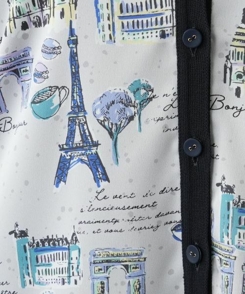 Leilian / レリアン カーディガン・ボレロ | イラスト柄切替カーディガン【Leilian WHITE LABEL】 | 詳細14