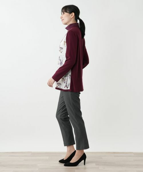 Leilian / レリアン カーディガン・ボレロ | イラスト柄切替カーディガン【Leilian WHITE LABEL】 | 詳細2