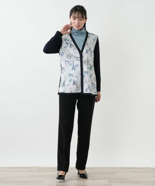 Leilian / レリアン カーディガン・ボレロ | イラスト柄切替カーディガン【Leilian WHITE LABEL】 | 詳細4