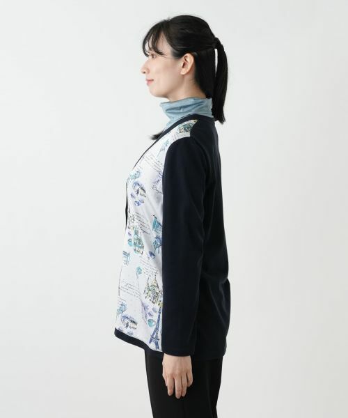 Leilian / レリアン カーディガン・ボレロ | イラスト柄切替カーディガン【Leilian WHITE LABEL】 | 詳細8