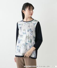 Leilian / レリアン ニット・セーター | イラスト柄切替ニット【Leilian WHITE LABEL】