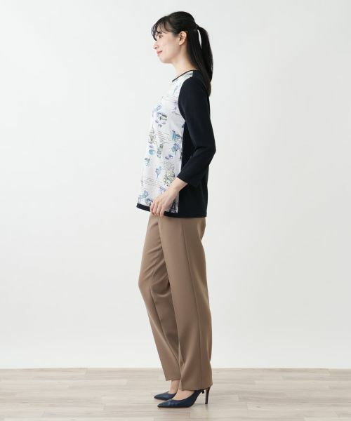 Leilian / レリアン ニット・セーター | イラスト柄切替ニット【Leilian WHITE LABEL】 | 詳細2