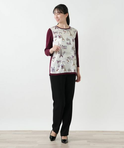 Leilian / レリアン ニット・セーター | イラスト柄切替ニット【Leilian WHITE LABEL】 | 詳細4