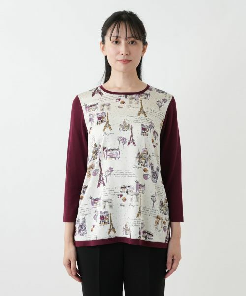 Leilian / レリアン ニット・セーター | イラスト柄切替ニット【Leilian WHITE LABEL】 | 詳細7