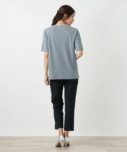 Leilian / レリアン Tシャツ | ボーダー刺繍Tシャツ【Leilian WHITE LABEL】 | 詳細6