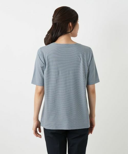 Leilian / レリアン Tシャツ | ボーダー刺繍Tシャツ【Leilian WHITE LABEL】 | 詳細9