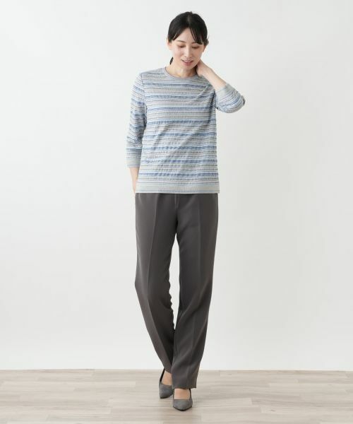 Leilian / レリアン Tシャツ | 幾何学ボーダーカットソー【Leilian WHITE LABEL】 | 詳細1