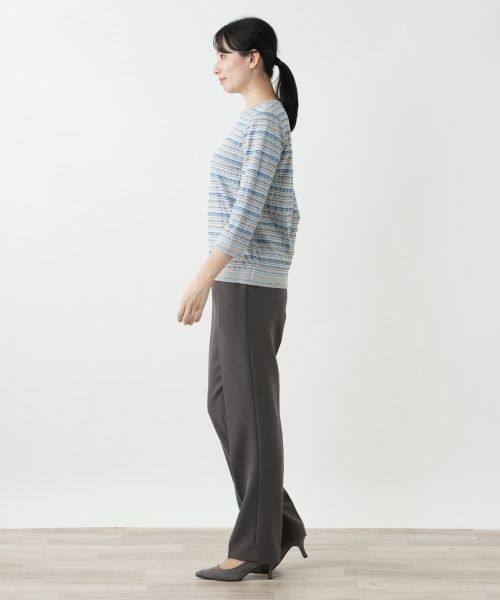 Leilian / レリアン Tシャツ | 幾何学ボーダーカットソー【Leilian WHITE LABEL】 | 詳細2