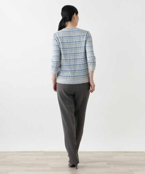 Leilian / レリアン Tシャツ | 幾何学ボーダーカットソー【Leilian WHITE LABEL】 | 詳細3