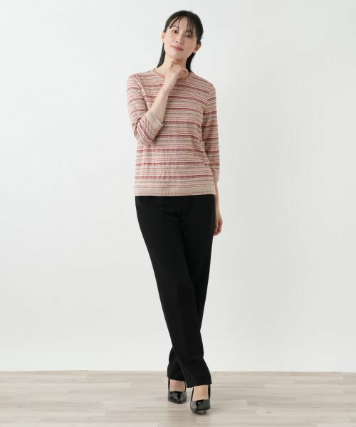 Leilian / レリアン Tシャツ | 幾何学ボーダーカットソー【Leilian WHITE LABEL】 | 詳細4