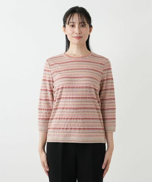 Leilian / レリアン Tシャツ | 幾何学ボーダーカットソー【Leilian WHITE LABEL】 | 詳細7