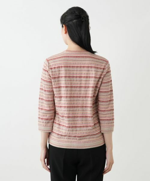 Leilian / レリアン Tシャツ | 幾何学ボーダーカットソー【Leilian WHITE LABEL】 | 詳細9