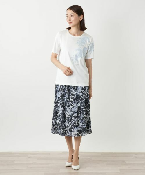 Leilian / レリアン Tシャツ | ペイズリー刺繍カットソー【ROCHAS Premiere】 | 詳細1