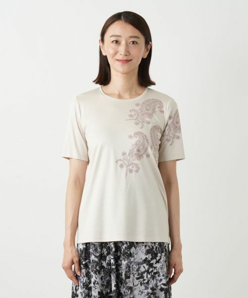 Leilian / レリアン Tシャツ | ペイズリー刺繍カットソー【ROCHAS Premiere】 | 詳細10