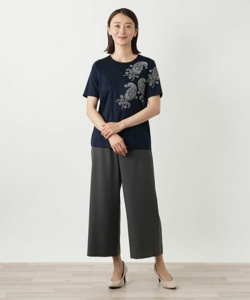 Leilian / レリアン Tシャツ | ペイズリー刺繍カットソー【ROCHAS Premiere】 | 詳細4