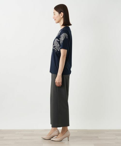 Leilian / レリアン Tシャツ | ペイズリー刺繍カットソー【ROCHAS Premiere】 | 詳細5