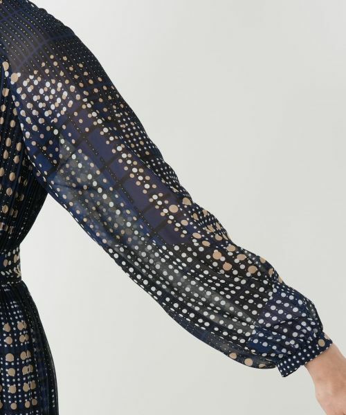 Leilian / レリアン ドレス | ドットプリーツワンピース【ROCHAS Premiere】 | 詳細11