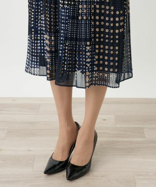 Leilian / レリアン ドレス | ドットプリーツワンピース【ROCHAS Premiere】 | 詳細13