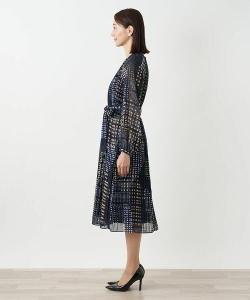 Leilian / レリアン ドレス | ドットプリーツワンピース【ROCHAS Premiere】 | 詳細2