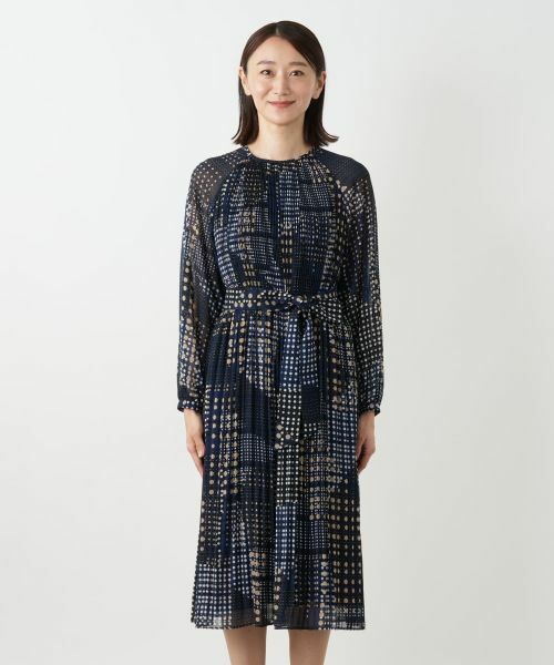 Leilian / レリアン ドレス | ドットプリーツワンピース【ROCHAS Premiere】 | 詳細5