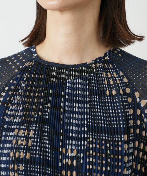Leilian / レリアン ドレス | ドットプリーツワンピース【ROCHAS Premiere】 | 詳細8
