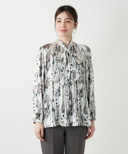 Leilian / レリアン シャツ・ブラウス | プリントボウタイブラウス【ROCHAS Premiere】 | 詳細5