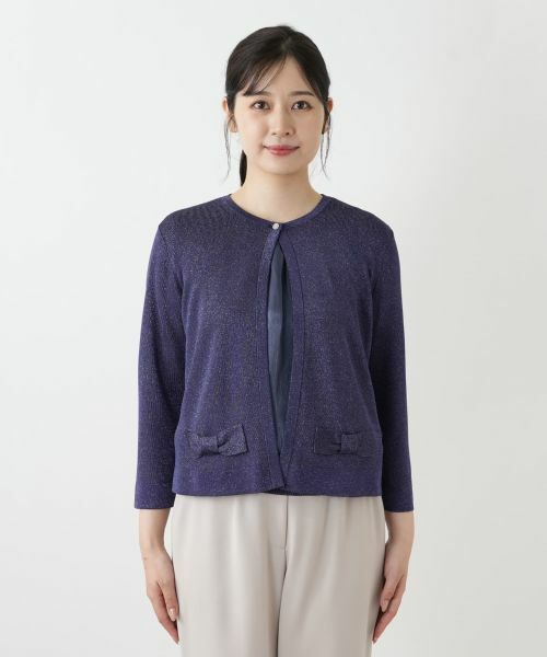 Leilian / レリアン カーディガン・ボレロ | ラメニットカーディガン | 詳細10