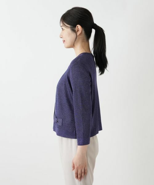 Leilian / レリアン カーディガン・ボレロ | ラメニットカーディガン | 詳細11