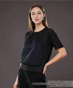 Leilian / レリアン ニット・セーター | 異素材切替ラメニット