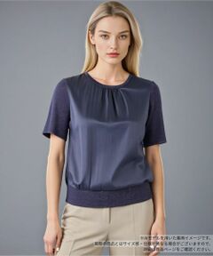 Leilian / レリアン ニット・セーター | 異素材切替ラメニット